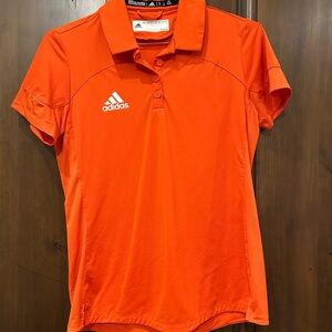 Adidas Women Bright Orange Polo Shirt NWOT